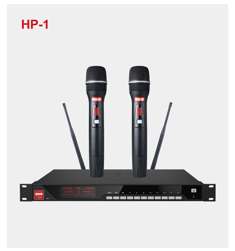 BBS娛樂話筒 HP-1 一拖二無線話筒 無線麥克風 真分集話筒 舞臺演出會議婚慶主持1